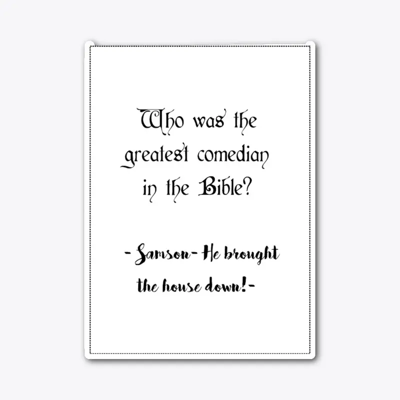 Greatest bible comedian sticker